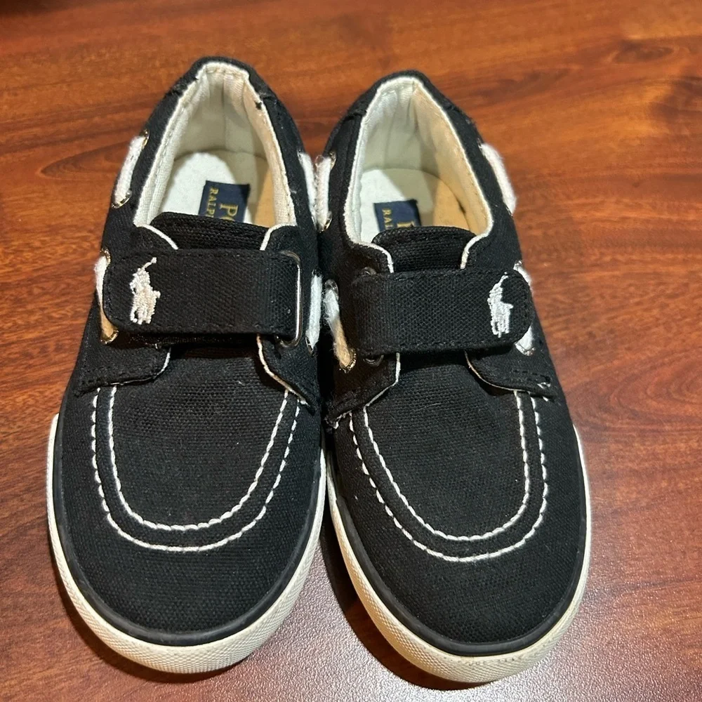 Polo by Ralph Lauren Kids Black Canvas Shoes Little Kid Sz 9